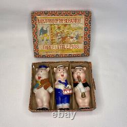 1930s Bisque Three Little Pigs Figures Whos Afraid Of The Big Bad Wolf Disney