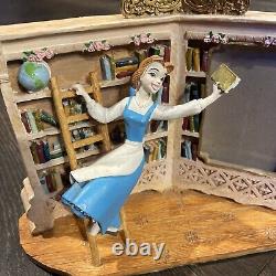 1990s Rare Disney Beauty And The Beast Belle In The Library 3-D Picture Frame
