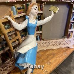 1990s Rare Disney Beauty And The Beast Belle In The Library 3-D Picture Frame