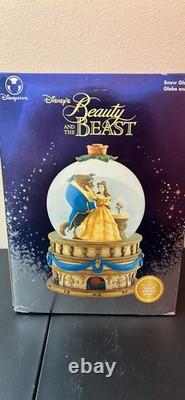 1991 Disney Store Beauty & The Beast Snow Globe Music Box Belle & Beast in Globe