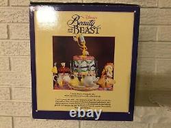 1991 ENESCO DISNEY BEAUTY & THE BEAST MULTI-ACTION DELUXE MUSIC BOX BE OUR Guest