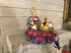 1991 ENESCO DISNEY BEAUTY & THE BEAST MULTI-ACTION DELUXE MUSIC BOX BE OUR Guest