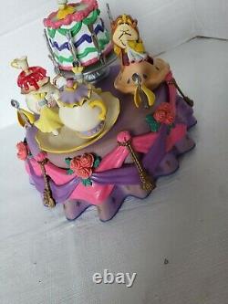 1991 Enesco Disney Beauty & The Beast Multi-Action Deluxe Music Box Be Our Guest