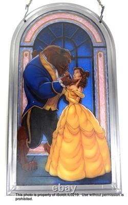 1991 Walt Disney BEAUTY AND THE BEAST STAINED GLASS SUNCATCHER LTD ED with COA