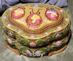 1991 Walt Disney Princess Music Jewelry Box Figurine Globes Beauty & the Beast