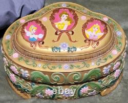 1991 Walt Disney Princess Music Jewelry Box Figurine Globes Beauty & the Beast