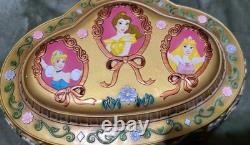1991 Walt Disney Princess Music Jewelry Box Figurine Globes Beauty & the Beast