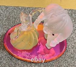 1998 Disney Parks Beauty the Beast Glass Figurine Arribas Crystal $225 Cost RARE