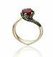 1.26ct Ruby Engagement Beauty of Beast Rose Ring Disney In 14k Rose Gold Over