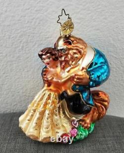 2000 Disney Beauty & The Beast Christopher Radko Glass Christmas Ornament Rare