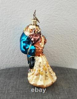 2000 Disney Beauty & The Beast Christopher Radko Glass Christmas Ornament Rare