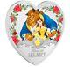 2021 Niue Disney BEAUTY & the BEAST 1 oz Silver Proof Heart Shaped Coin NGC PF70