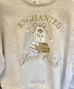 2026 Disney Parks Enchanted Book Club Sweatshirt S Pullover Embroidered Belle