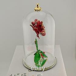 Arribas Brothers Disney Beauty & The Beast Large Enchanted Rose Glass Dome New