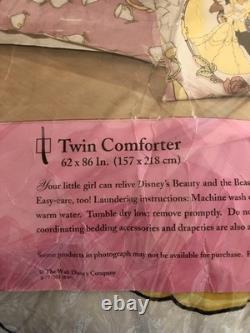 BEAUTY AND THE BEAST 90s Twin Comforter & Sheet Set 4pc Vintage Disney Bedding