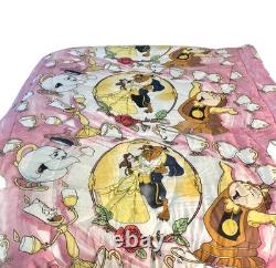 BEAUTY AND THE BEAST 90s Twin Comforter & Sheet Set 4pc Vintage Disney Bedding