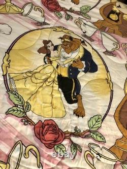 BEAUTY AND THE BEAST 90s Twin Comforter & Sheet Set 4pc Vintage Disney Bedding