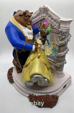 BEAUTY AND THE BEAST Light-Up LED Figure Disney Showcase NIB Stain Glass Scene