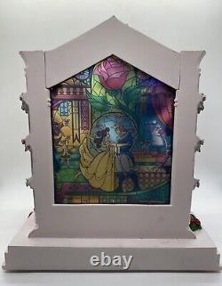 BEAUTY AND THE BEAST Light-Up LED Figure Disney Showcase NIB Stain Glass Scene