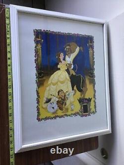 BEAUTY & THE BEAST DISNEY LITHOGRAPH 35MM FILM CELL PRINT #612/2500 18x22 E41
