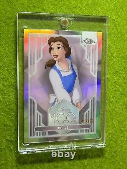 BELLE Disney 100 PINK REFRACTOR CARD # /399 SP 2023 Topps Chrome Beauty & Beast
