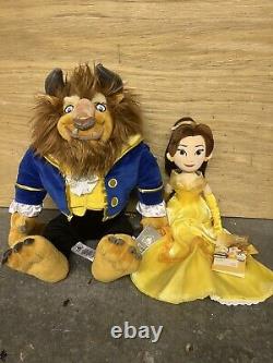 BNWT Disney Parks Beauty And The Beast 18 Belle And 22 Beast Plushes
