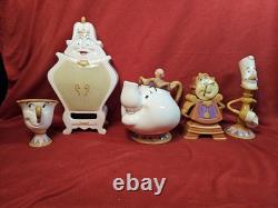 Beauty And The Beast 10th Anniversary 5 Piece Tea Set Cogsworth Chip Potts