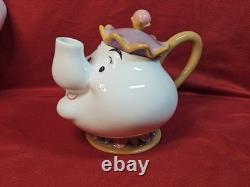 Beauty And The Beast 10th Anniversary 5 Piece Tea Set Cogsworth Chip Potts