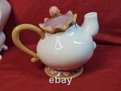 Beauty And The Beast 10th Anniversary 5 Piece Tea Set Cogsworth Chip Potts