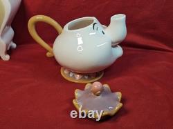 Beauty And The Beast 10th Anniversary 5 Piece Tea Set Cogsworth Chip Potts