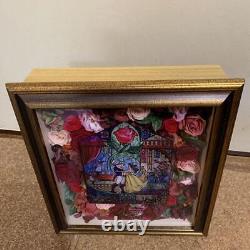 Beauty And The Beast Disney Flower Frame Art Vitraille Limited Product F/S Japan