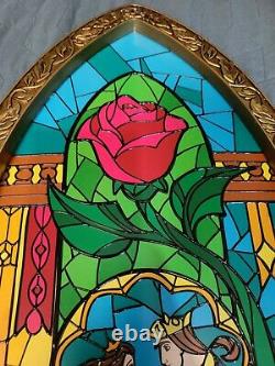 Beauty and the Beast Disney Parks Stained Glass Window 23 Open Box L
