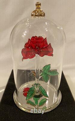 Beauty and the Beast Glass Dome Enchanted Rose Arribas Brothers Disney 5.5 Tall