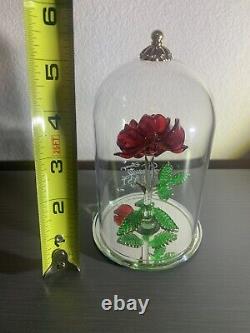 Beauty and the Beast Glass Dome Enchanted Rose Arribas Brothers Disney 5.5 Tall