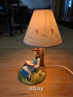 Beauty and the Beast ceramic lamp SCHMID Belle reading book under tree 1992-1993