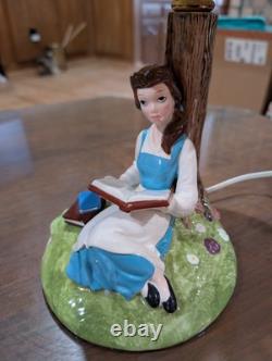 Beauty and the Beast ceramic lamp SCHMID Belle reading book under tree 1992-1993