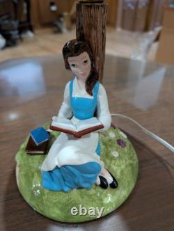 Beauty and the Beast ceramic lamp SCHMID Belle reading book under tree 1992-1993