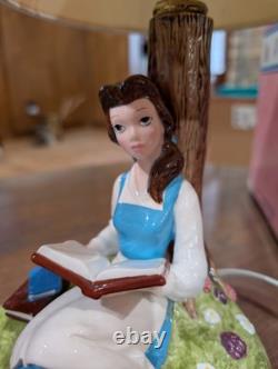 Beauty and the Beast ceramic lamp SCHMID Belle reading book under tree 1992-1993
