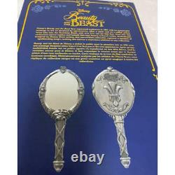 Beauty & the Beast Disney Replica Hand Mirror Silver Rose Disney Store Japan