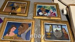 Beauty & the Beast Set 4 Framed Print Disney Lithograph Tale As Old As Time Art