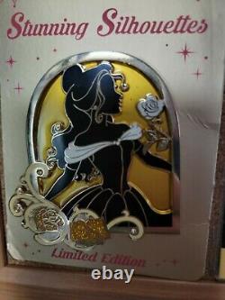 Belle Silhouette Jumbo Pin-limited Edition 300-disney Store-beauty And The Beast