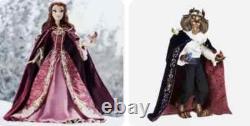 Brand New Disney Beauty & the Beast 17 Winter Belle & Beast LE Dolls (Set of 2)