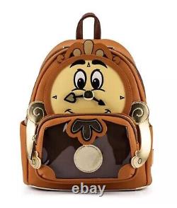 Brand New Disney Loungefly Beauty & Beast Cogsworth Cosplay Mini Backpack