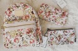 Brand New Disney Loungefly Beauty and the Beast Floral Belle Pink Mini Backpack