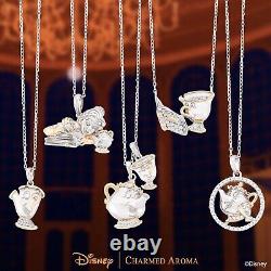 Charmed Aroma Disney Beauty & The Beast Chip & Mrs. Potts Candle Tray & Necklace