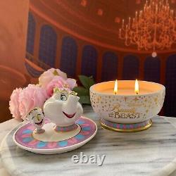 Charmed Aroma Disney Beauty & The Beast Chip & Mrs. Potts Candle Tray & Necklace