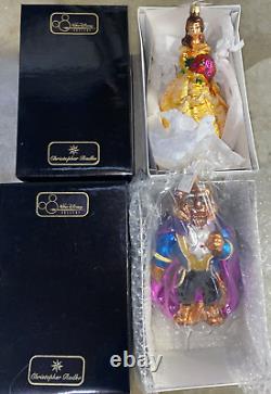 Christoper Radko Disney Gallery BEAUTY & the BEAST LTD BELLE & BEAST Ornaments