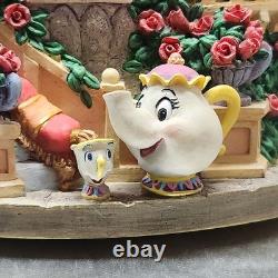 DEFECTIVE Disney Beauty And The Beast Hourglass Snow Globe Perfect Condi G3D