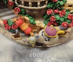 DEFECTIVE Disney Beauty And The Beast Hourglass Snow Globe Perfect Condi G3D