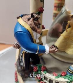DEFECTIVE Disney Beauty And The Beast Hourglass Snow Globe Perfect Condi G3D